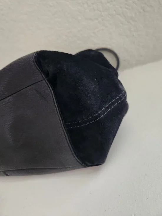 Euc Coach Lexy Black Suede & Leather Shoulder Bag - Picture 14 of 17